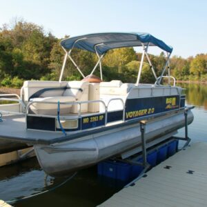 Aegis 7000 Boat Lift with pontoon boat