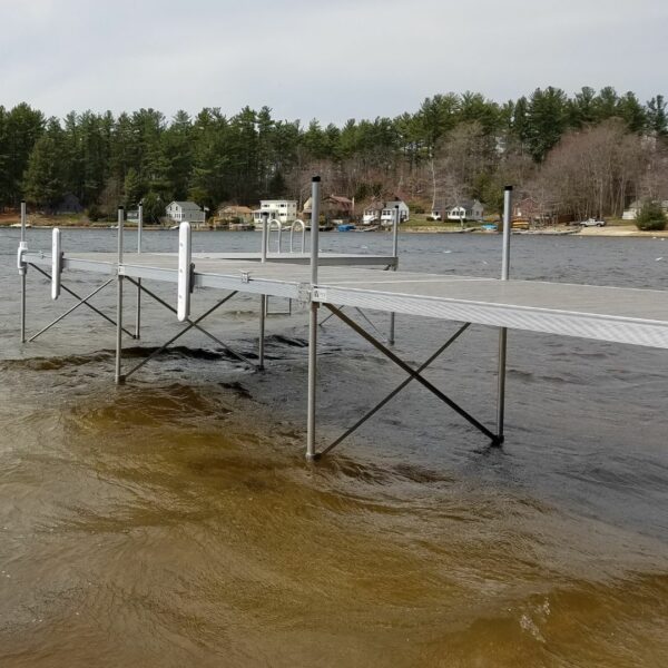 Sturdy and lightweight aluminum dock ramp for easy waterfront access.